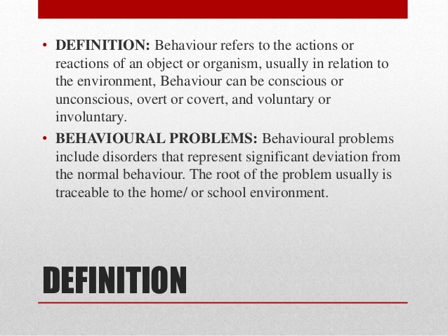 Definition Of Behavioral Problems